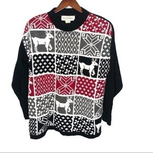 VINTAGE fair isle print ugly Christmas sweater